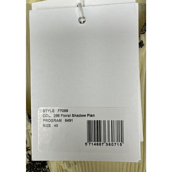 Ganni NWT Women Sz 40 US 8 Yellow Black Milkmaid Dress Floral Coquette Party - Picture 5 of 16